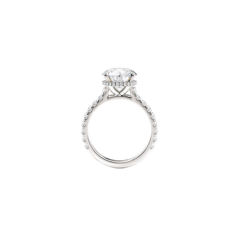 18K White Gold Round Center Stone Engagement Mounting