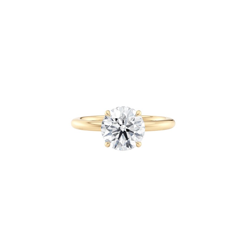 18K Yellow Gold Diamond Hidden Halo Engagement Mounting