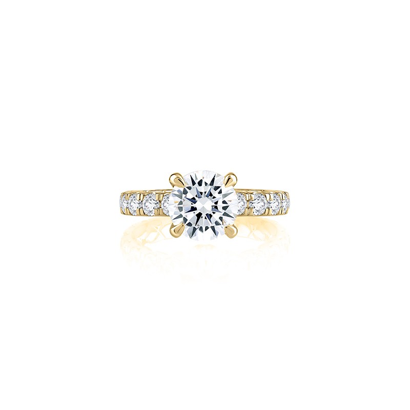 Two-Tone Round Cut Diamond Engagement Ring Mounting