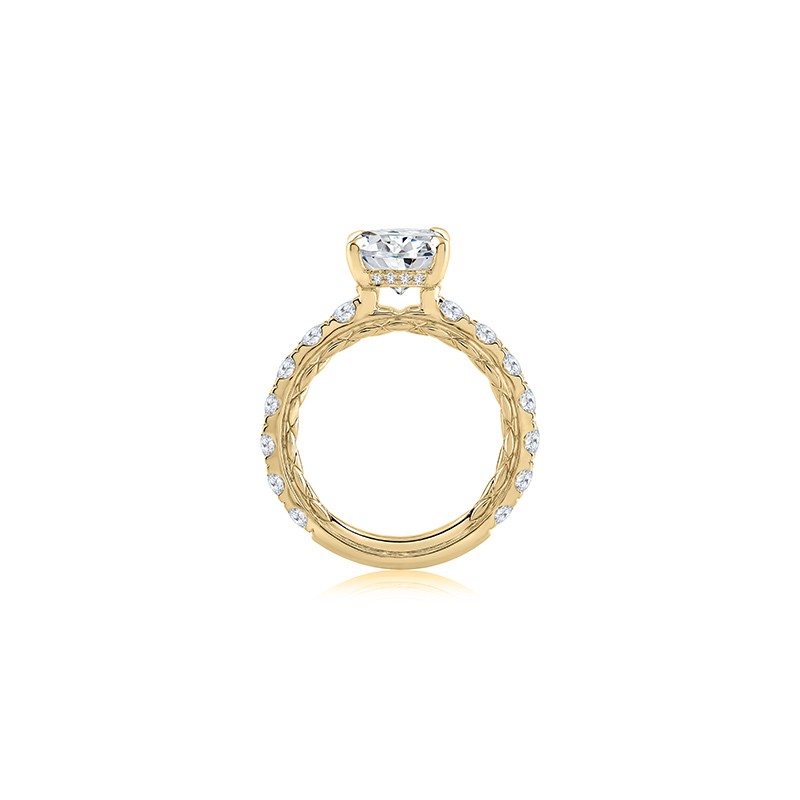 Two-Tone Round Cut Diamond Engagement Ring Mounting