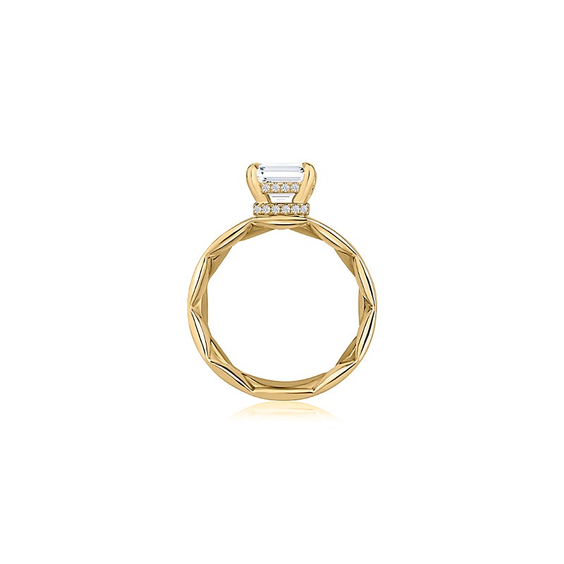 Emerald Cut Wide Band Engagement Mounting