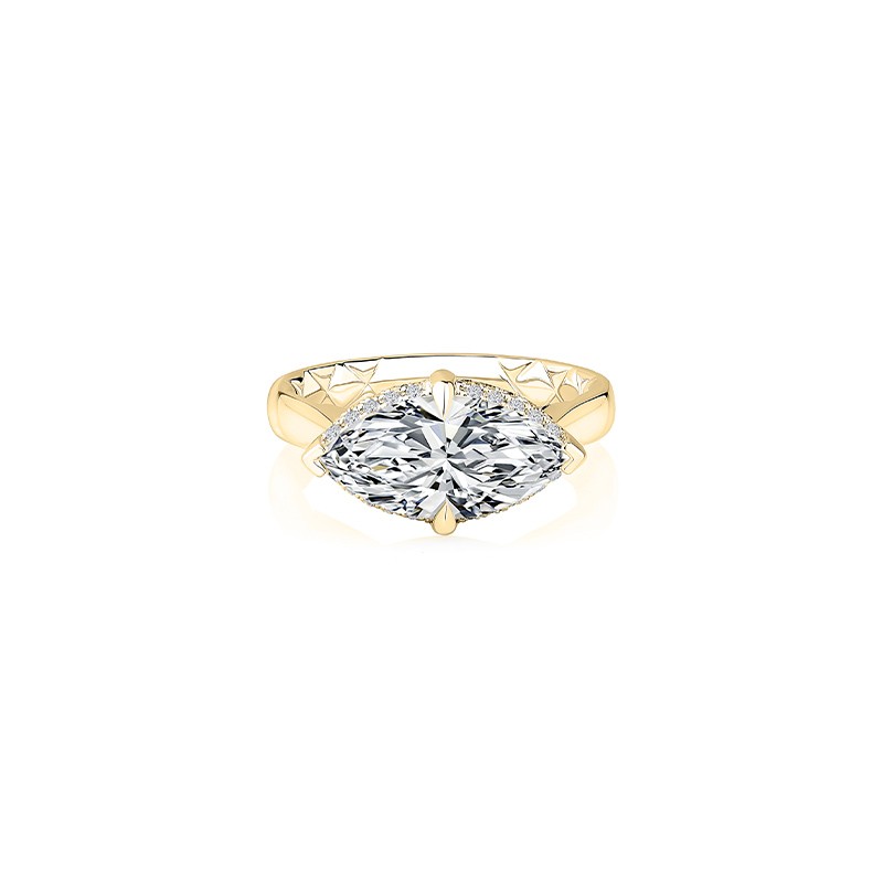 East-West Marquise Diamond Engagement Ring Mounting