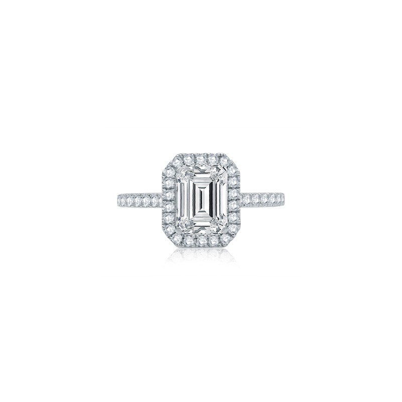 Emerald Cut Diamond Engagement Mounting 