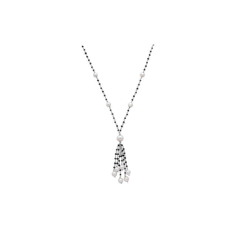 Pearl Iolite Tasel Necklace