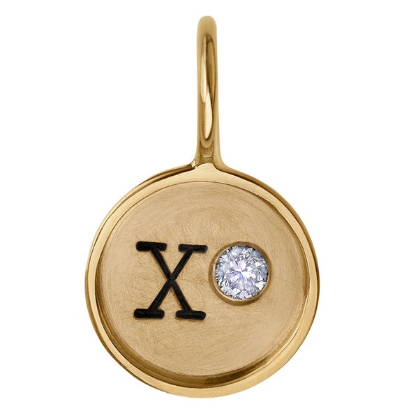 14k Rose and Yellow Gold XO Heart Charm