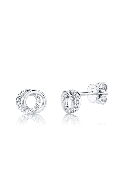 14k White Gold Small Diamond Love Knot Stud Earrings