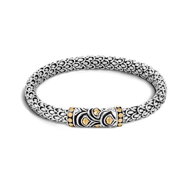Silver and 18k Yellow Gold Naga Gold Dot Bracelet