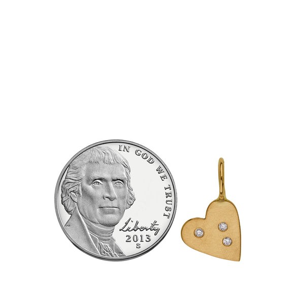 14k Yellow Gold Mini Heart Diamond Charm