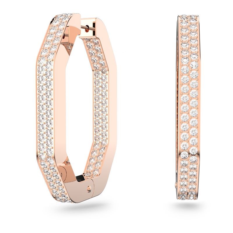 Rose Gold Plated Dextera Octagonal Crystal Earrings
