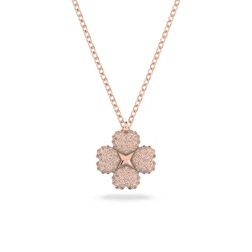 Rose Gold Plated Latisha Crystal Flower Necklace