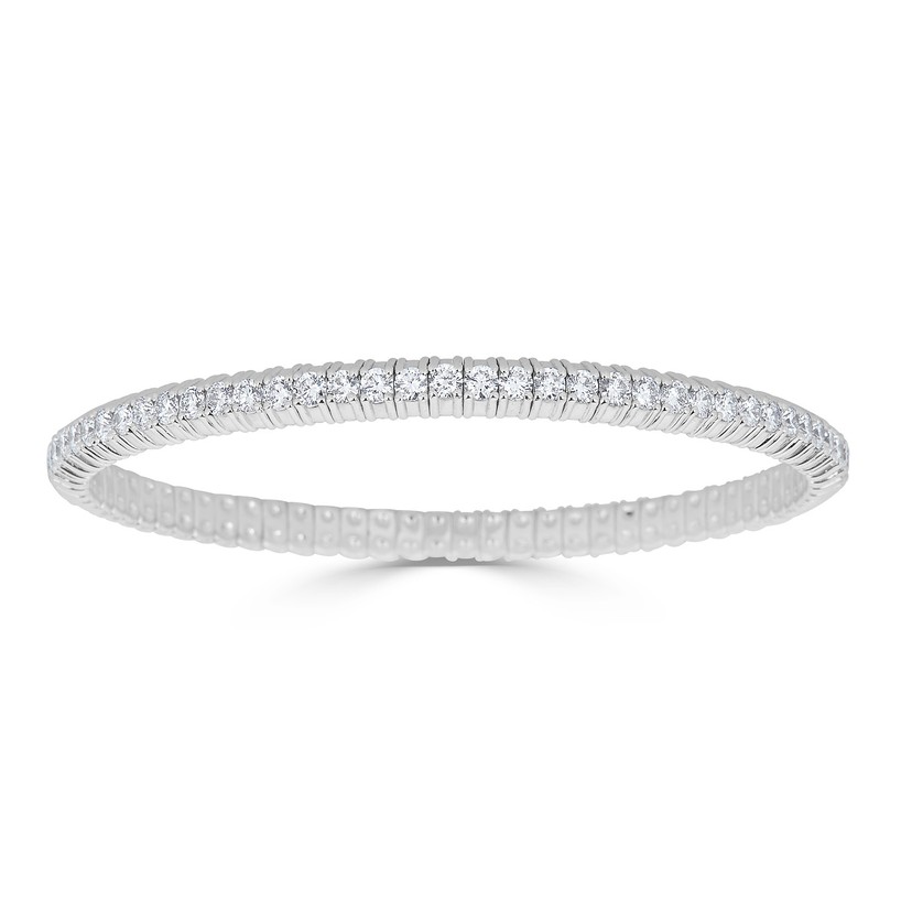 18k White Gold Diamond Stretch Bracelet