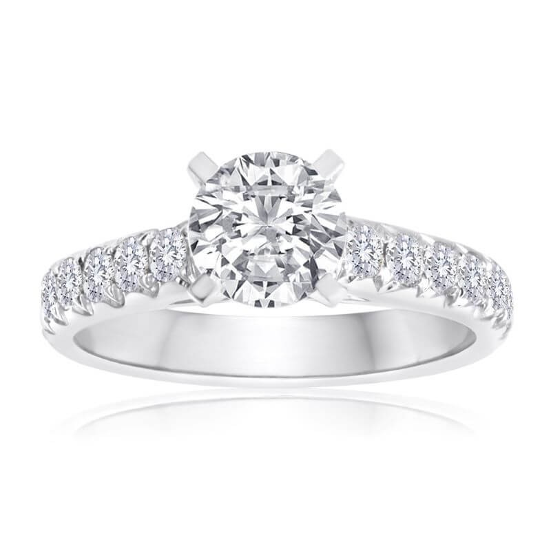 14k White Gold Engagement Ring Mounting