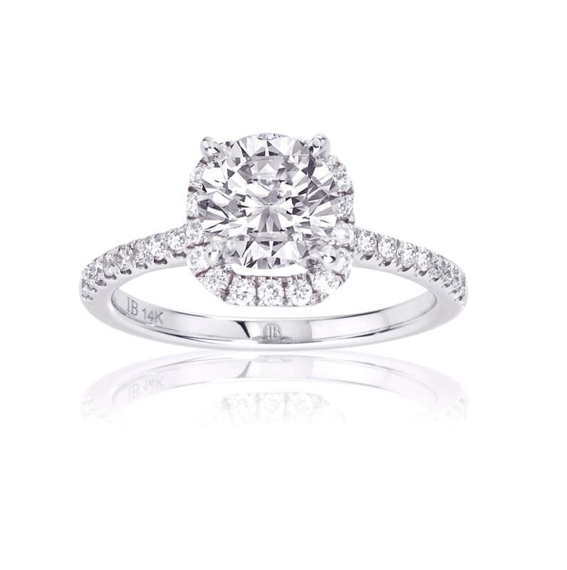 Platinum Halo Engagement Ring Mounting