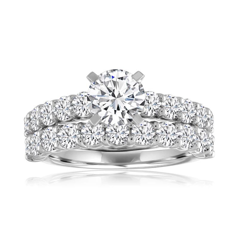 14k Shared Prong Engagement Ring Mounting