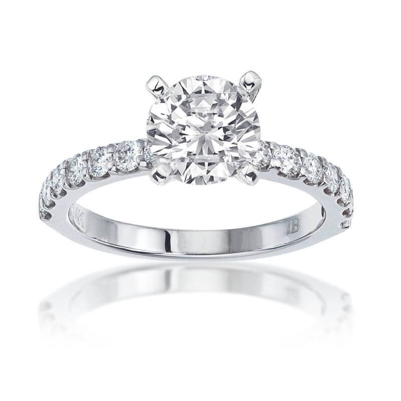 14k White Gold Engagement Ring Mounting
