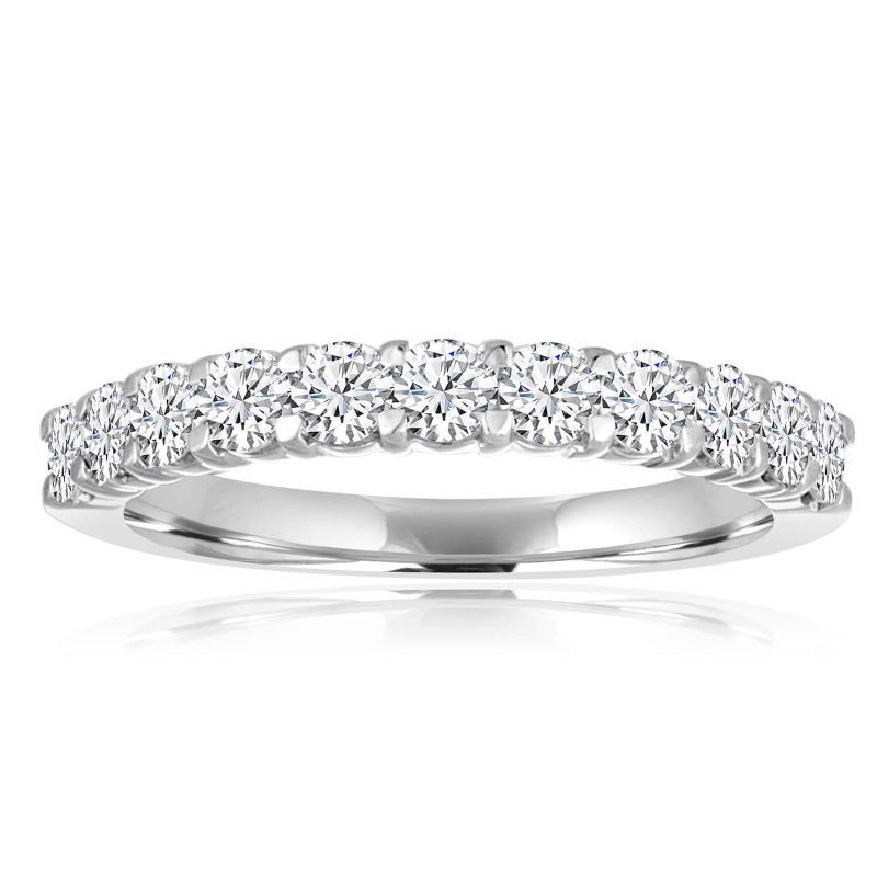 14k White Gold Diamond Wedding Band