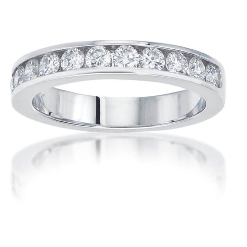 14k White Gold Diamond Wedding Band
