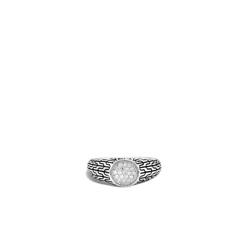 Sterling Silver Diamond Signet Ring