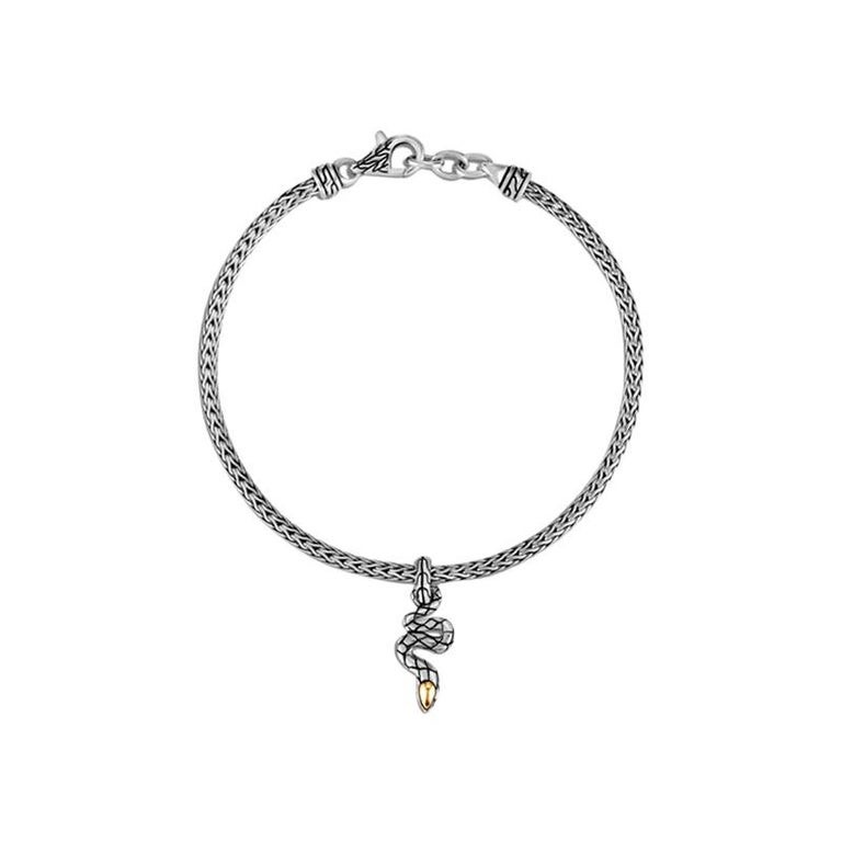 Silver and 18k Yellow Gold Legends Cobra Dangle Bracelet