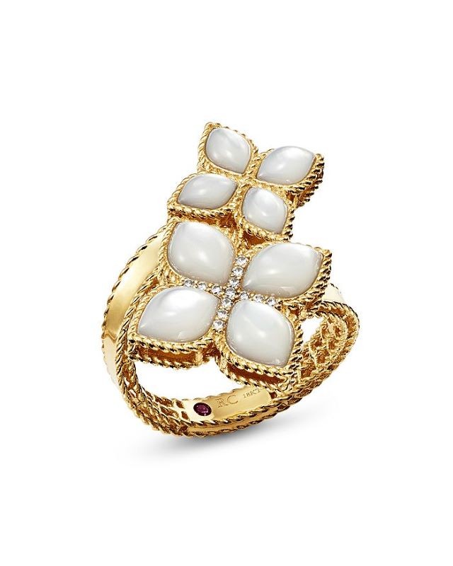 18k Yellow Gold Venetian Princess Mother of Pearl Ring