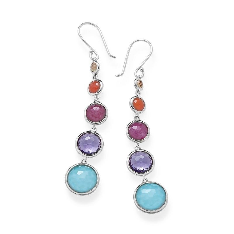 Silver Lollipop Lollitini Multi Bezel Drop Earrings