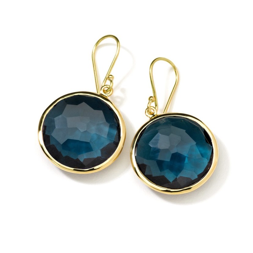 Round Drop Earrings in 18K Gold