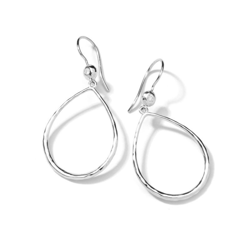 Sterling Silver Hammered Teardrop Drop Earrings