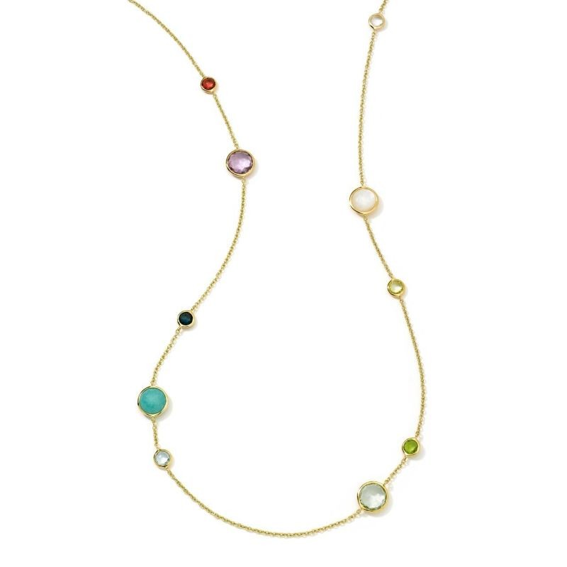 18k Yellow Gold Lollipop Multi Chain Necklace