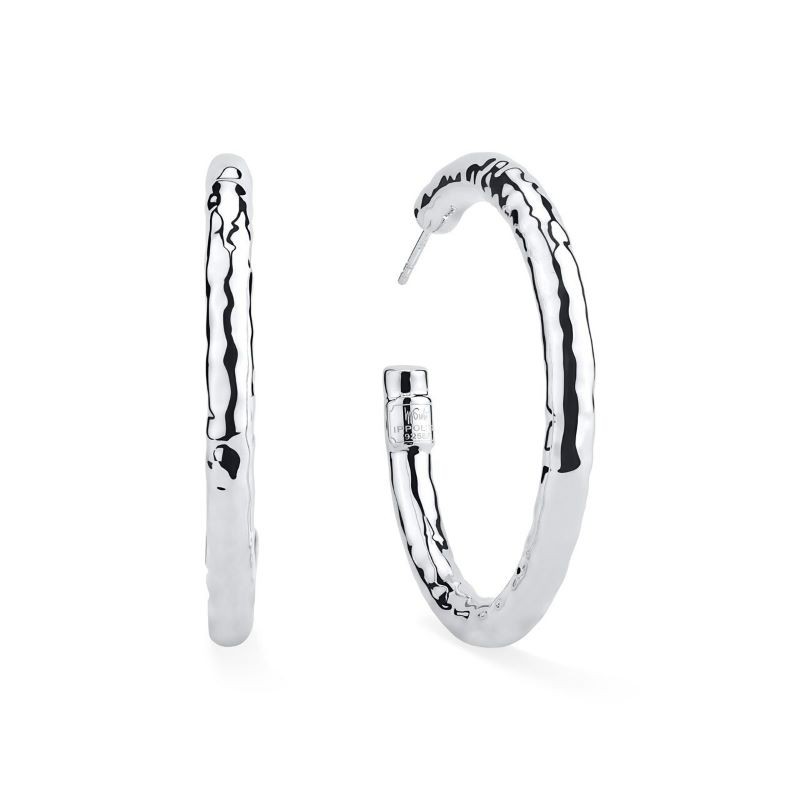 Silver Glamzon Hoop Earrings