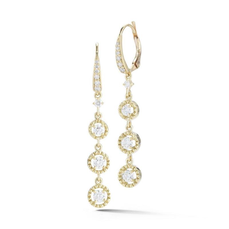 18k Yellow Gold Diamond Drop Earrings
