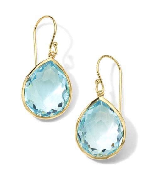 Rock Candy 18K Blue-Topaz Medium Teardrop Earrings