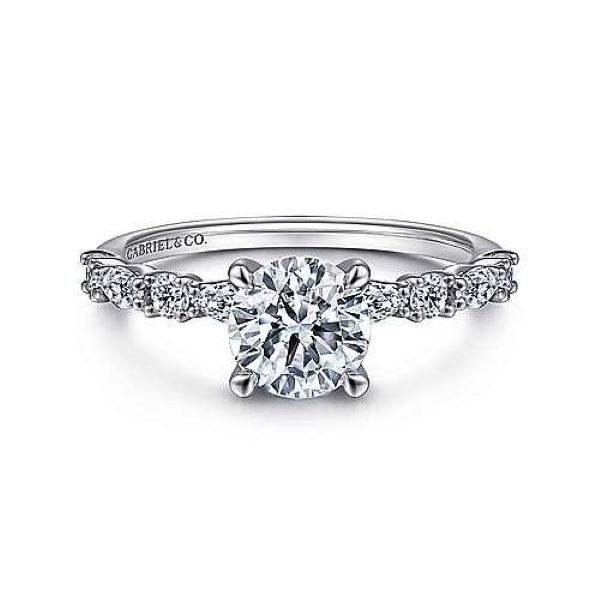 14k White Gold Marquis Diamond Engagement Mounting