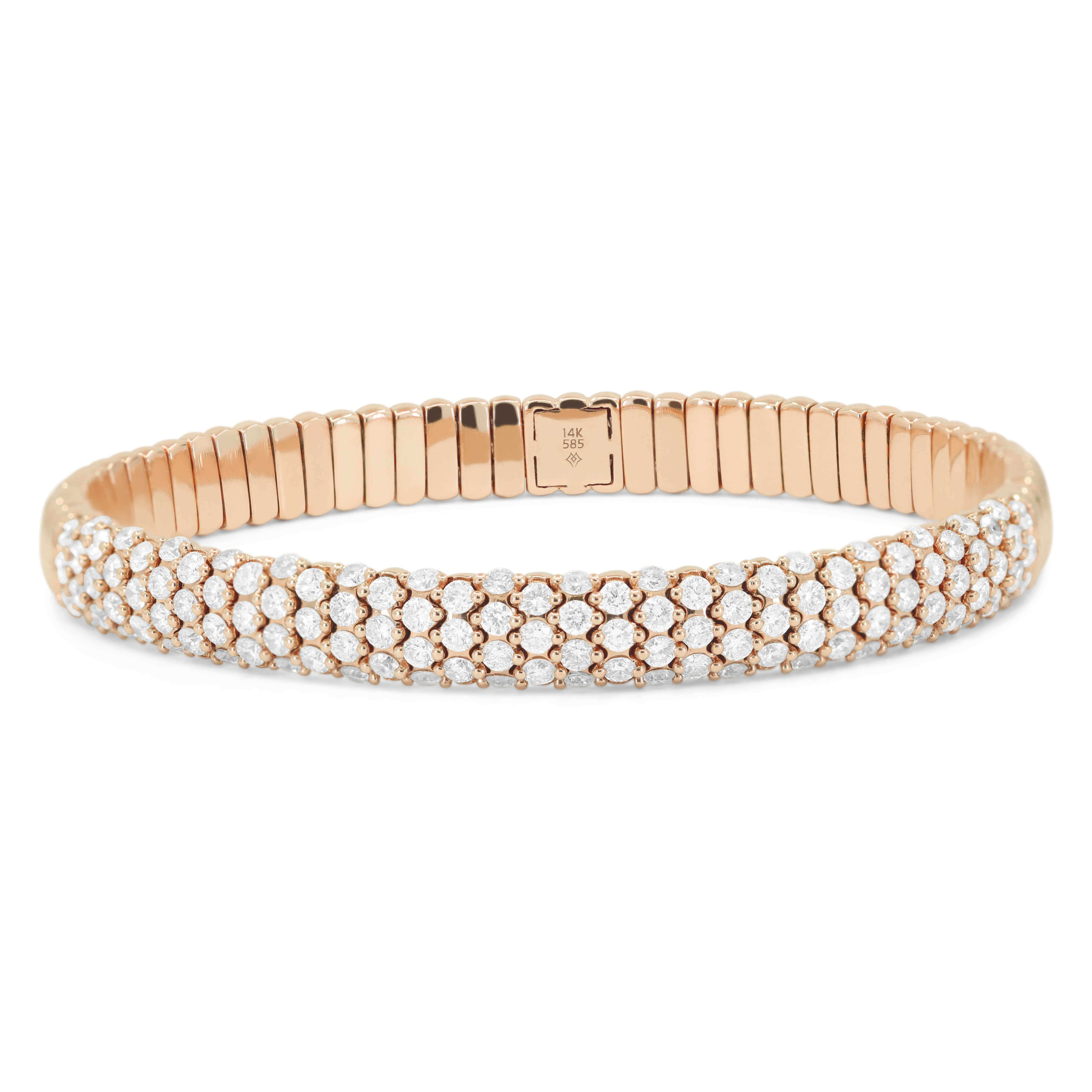 18k Rose Gold Diamond Stretch Bracelet