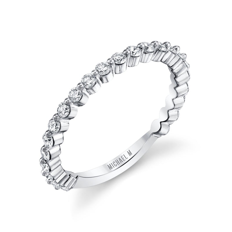 18k White Gold Bubble Diamond Engagement Mounting