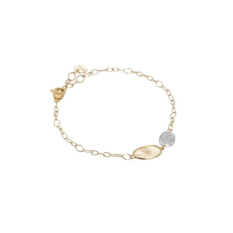 18k Two Tone Lunaria Flat Link Bracelet