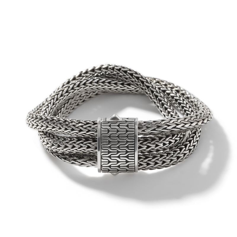 Silver Classic Chain Tiga Triple Row Bracelet