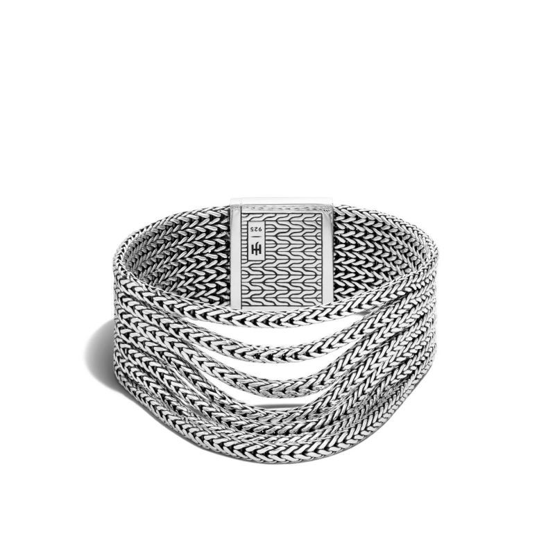 Silver Classic Chain 7 Row Rata Bracelet