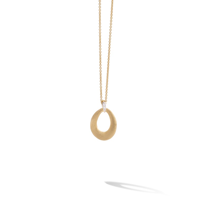 18k Two Tone Lucia Open Loop Diamond Necklace
