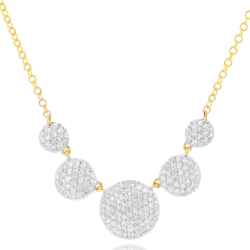 14k Yellow Gold Infinity Disc Necklace