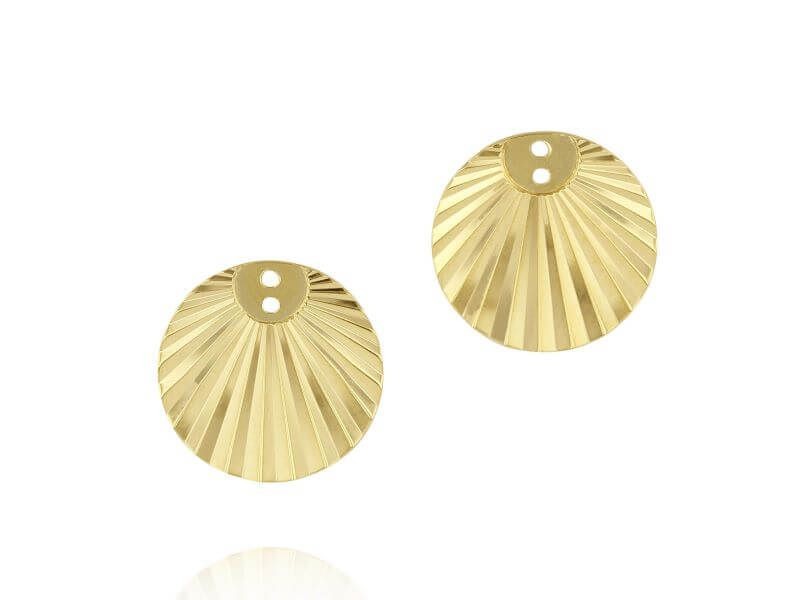 18k Yellow Gold Round Aura Earring Jackets