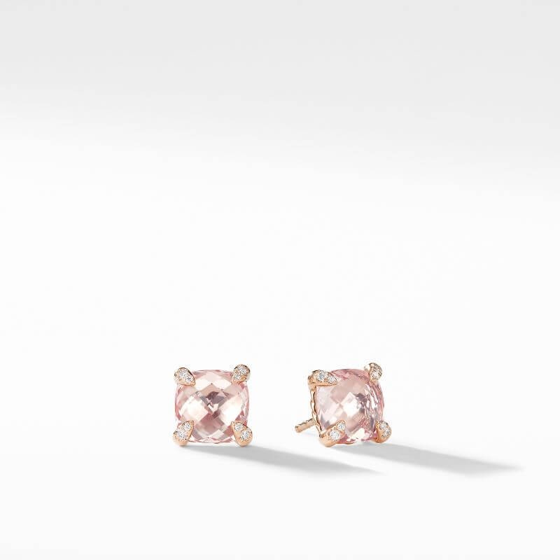 18k Rose Gold Chatelaine Morganite Stud Earrings