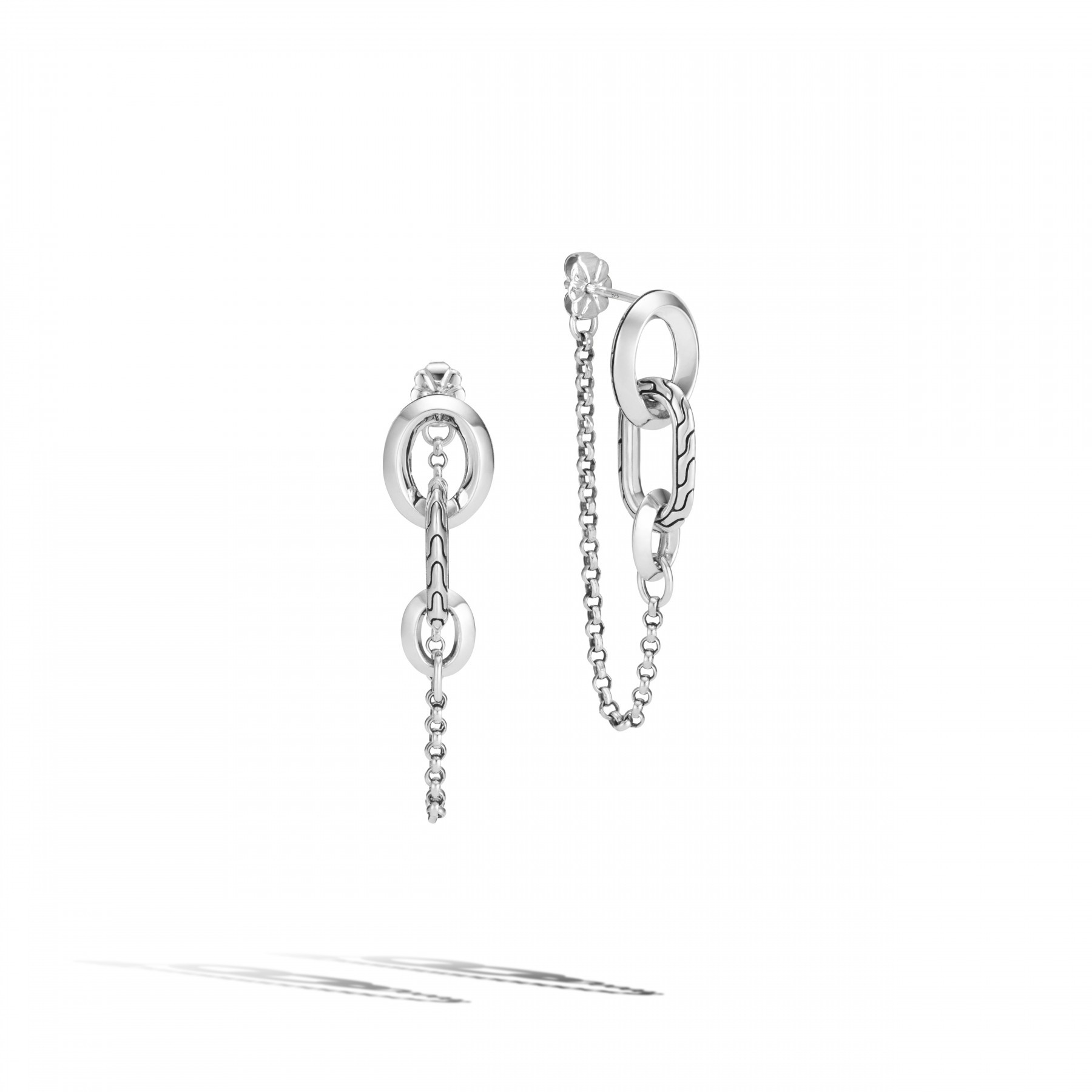 Sterling Silver Remix Drop Link Earrings