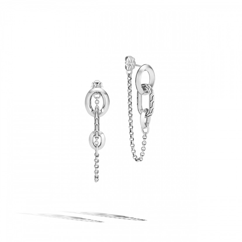 Sterling Silver Remix Drop Link Earrings