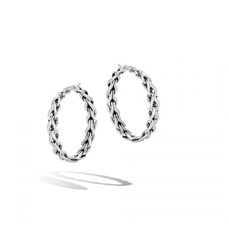 Silver Asli Medium Hoop Earrings