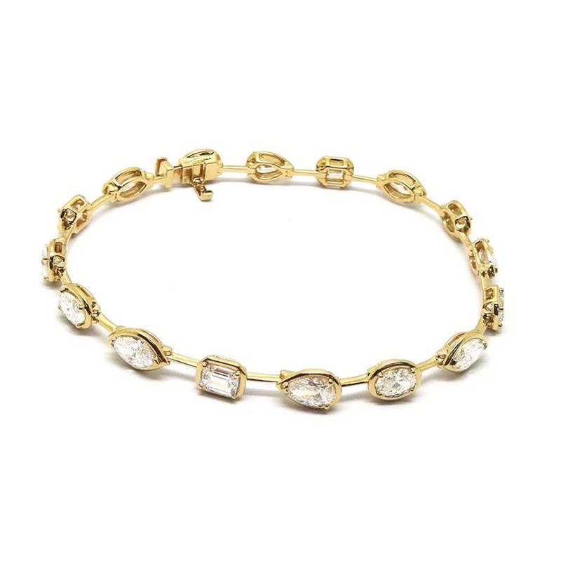 18k Yellow Gold Alternating Multi Shape Bracelet