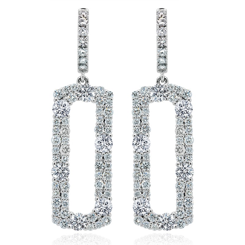 18k White Gold Diamond Drop Earrings