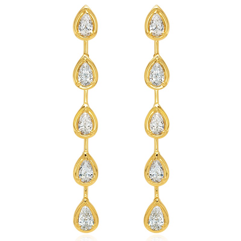 18k Yellow Gold Diamond Drop Earrings