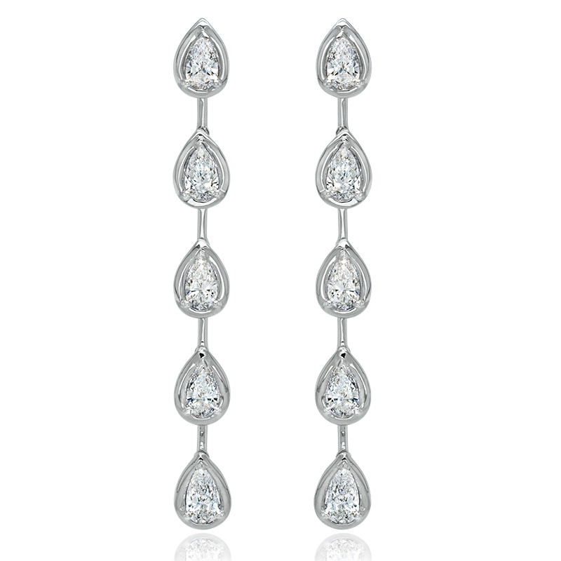 18k White Gold Diamond Drop Earrings