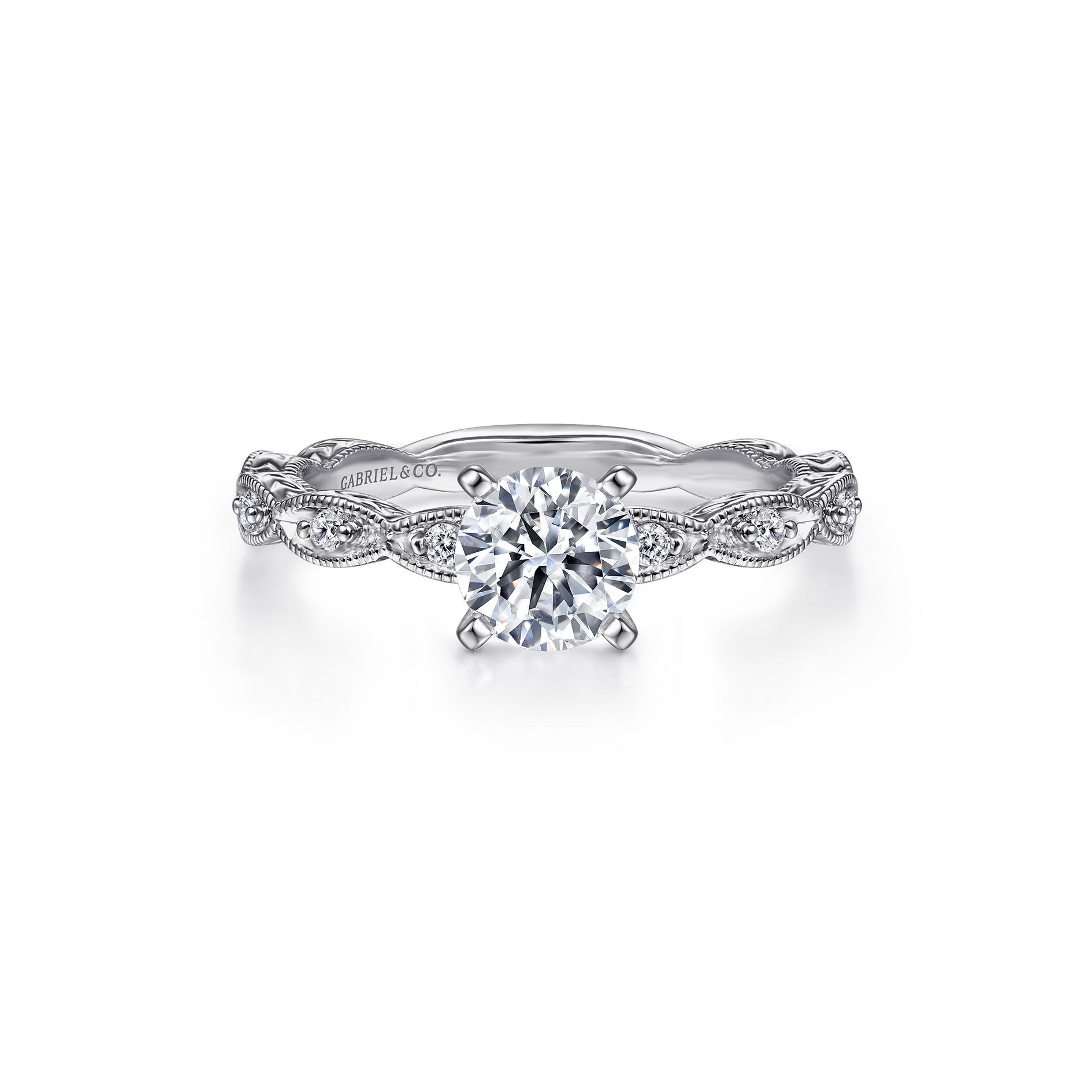 14k White Gold Engagement Ring Mounting