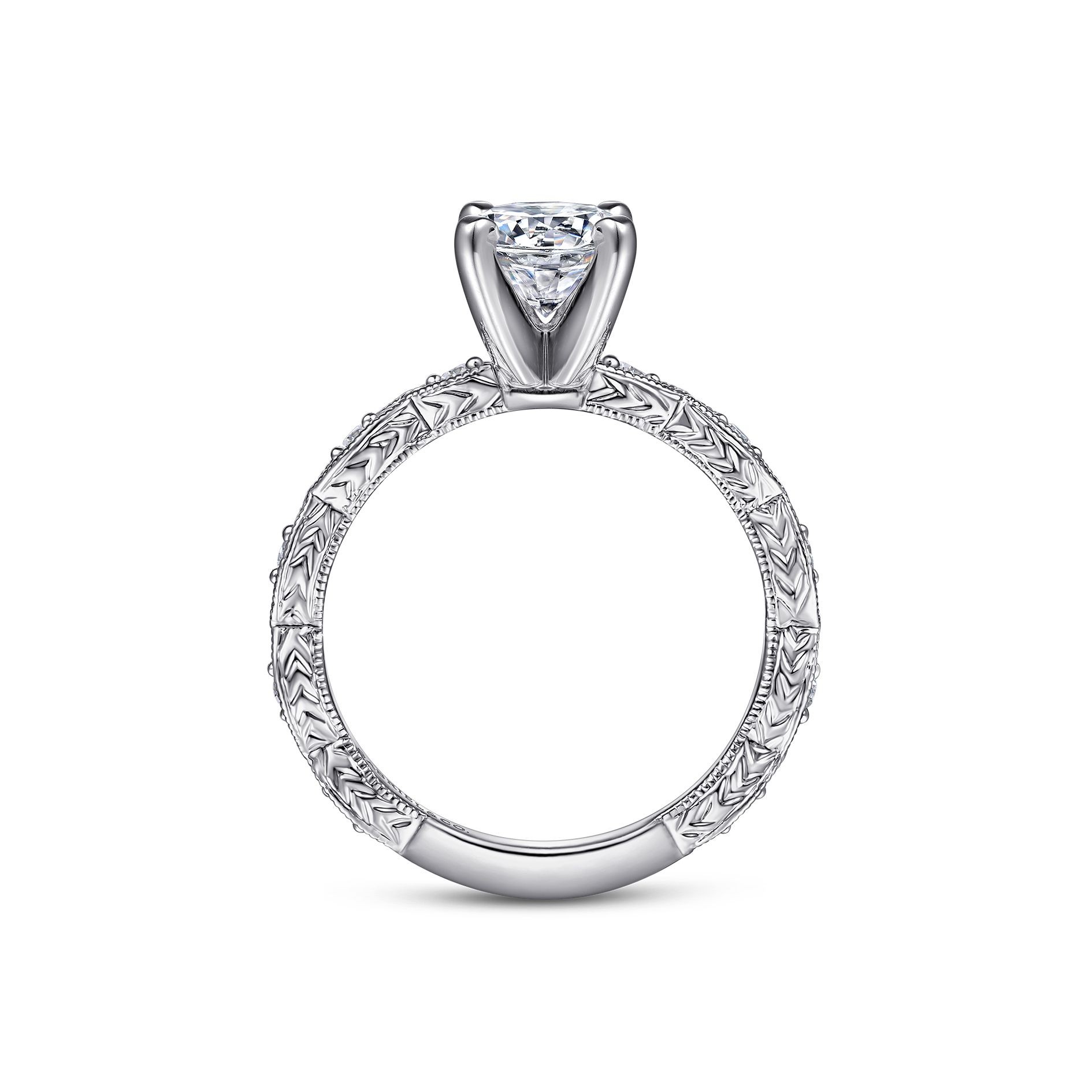 14k White Gold Engagement Ring Mounting